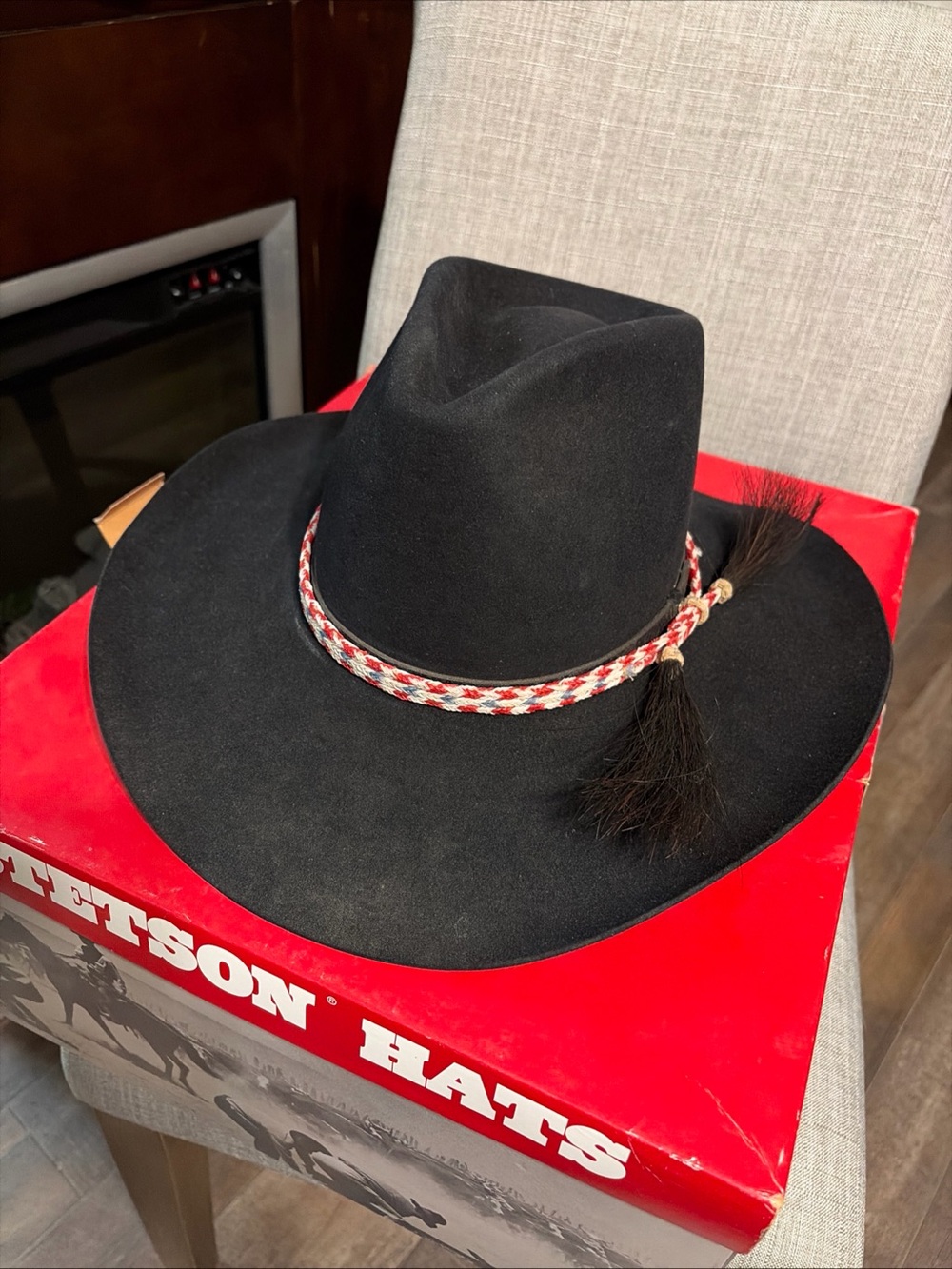 Stetson Riverton 4X Cowboy Hat Size 6 7/8 W Horse Hair Band